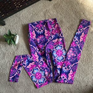 K Deer Blue and Pink Leggings